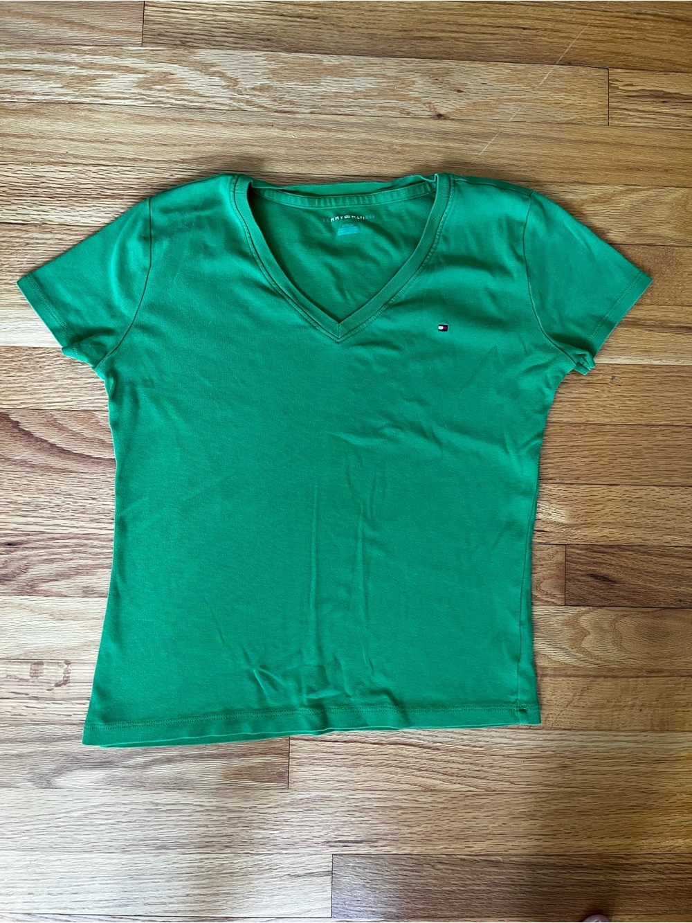 Tommy Hilfiger Green V-Neck Short Sleeve Tee